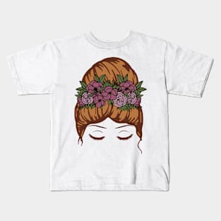 Mum Flowers in Hair Kids T-Shirt